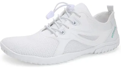 Produktbild von Wasserschuhe Damen Herren Badeschuhe Uni Atmungsaktiv Leicht Rutschfest Schwimmen Tauchen Weiß 36-45