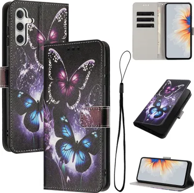 Produktbild von Klapp Schutz Handyhülle für Samsung Galaxy A57 5G Kunstleder Schmetterling Motiv