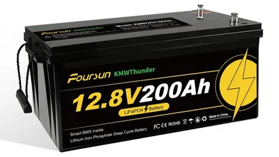 Produktbild von LiFePO4 Akku - 12V 200Ah - BMS für Niedrigtemperaturen - 4500+ Zyklen - Für Wohnmobil/Solar/Camping - Ohne Ladegerät - Pluspol links - Gold