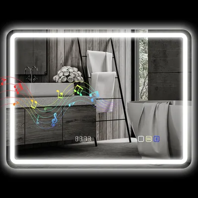 Produktbild von HOMCOM LED-Badezimmerspiegel, Anti-Beschlags-Pad, 3 verstellbare Farben