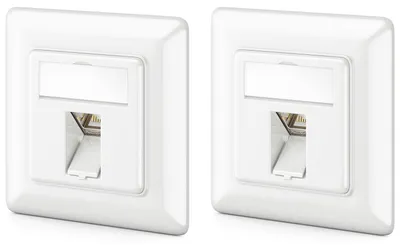 Produktbild von deleyCON CAT6a Netzwerkdose Unterputz RJ45 Keystone 10 Gbps, 2 Stück - Weiß