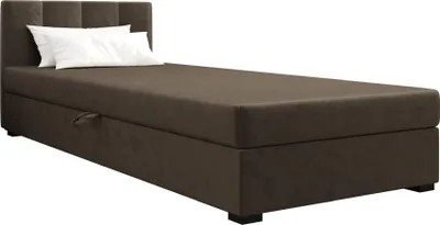 Obrázok produktu pre Pilloline box spring posteľ ADEL 120x195 kompletný set s matracom Bonell, čalúnená posteľ so zásuvkami - tmavohnedá, MONOLITH 15