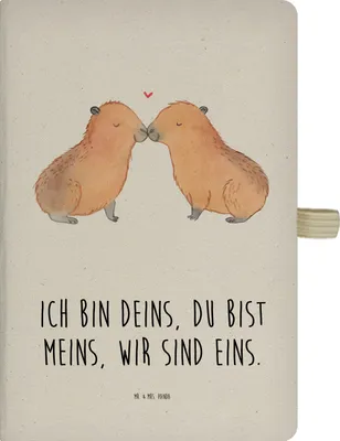 Produktbild von Mr. & Mrs. Panda Journal Capybara Liebe - Transparent - Geschenk, Valentinstag, Liebesspruch, Notizbuch A5, Beziehung, Kladde, Skizzenbuch, Lustige Sprüche, Reisetagebuch