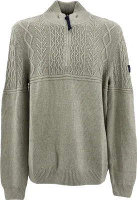 Produktbild von 33312 Lerros, ,  Herren Troyer Pullover Pulli Mock Zip, dicker Mustermix, sandbeige, 3XL