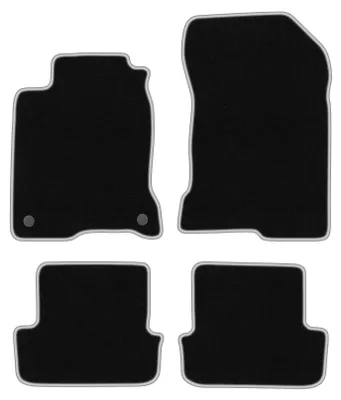 Produktbild von Fußmatten Velours Schwarz/Silber für Renault Laguna III 2007-2015 Set 4-tlg