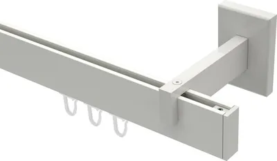Produktbild von Interdeco Innenlaufstange / Gardinenstange mit Innenlauf Weiß, Typ Smartline Paxo (Kappe), 14x35 mm 1-läufig, 200 cm