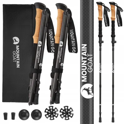 Produktbild von Active Carbon Trekkingstöcke 110-130 cm für Nordic Walking, verstellbar