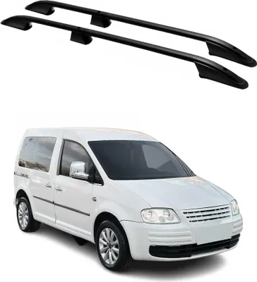 Image de Barres de toit longitudinales pour VW Caddy III 2003-2015 L1 Aluminium Noir 2x