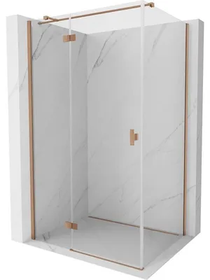 Obrázek produktu pro Mexen Mist-H T sprchový kout s výklopnými dveřmi levý 100 x 120 cm, průhledný, kartáčovaná měď
