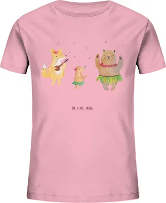 Produktbild von Mr. & Mrs. Panda Kleinkinder T-Shirt Waldtiere Aloha 9-11 Jahre (134/146) - Baumwolle Pink - Geschenk, Lustige Sprüche, Kindershirt, Musik, Tanzen, Igel, Bär, Wald, Teenager