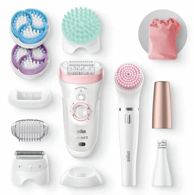 Obrázok produktu pre Braun Silk-épil 9 81683683, Biela, Ružová, 40 pinzety/pinziet, Exfoliácia, LED, 1 SensoFoil, Batérie