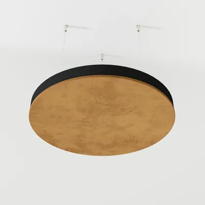Produktbild von 2er-Pack – Abgehängtes Decken-Akustikpaneel aus Samtstoff „CIRCLES-Cinematic“ mit Befestigungsset|Akustiklösung| Schallabsorption [CIRCLES |Gold]
