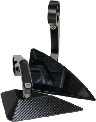 Produktbild von 2x Motorrad Spiegel Lenkerendenspiegel Alu CNC schwarz universal