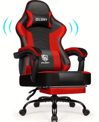 Image de Chaise de jeu ergonomique avec repose-pieds et coussin lombaire