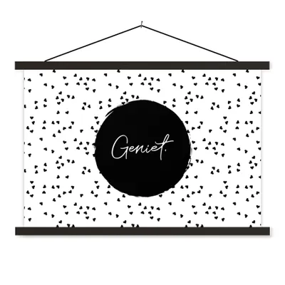 Produktbild von MuchoWow® Textilposter Zitate - Genießen - Sommer - Text 60x40 cm mit schwarzem Rahmen - Hölzernes