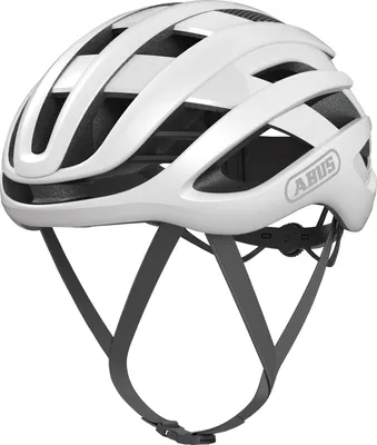 A white ABUS AirBreaker bicycle helmet is shown against a white background.