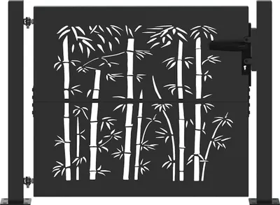 Image de vidaXL Portail de jardin noir 110 x 105 cm Acier thermolaqué