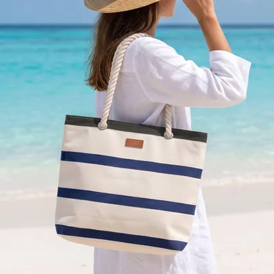 Produktbild von Geräumige, Wasserabweisende Strandtasche Für Reisen Und Picknick, Shopper, Einkaufstasche, 18 L
