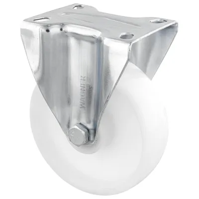 Imagen del producto de WAGNER, rodillo para muebles/rodillo para carga, diámetro 125 mm, rodillo de transporte con cojinete, acero galvanizado, blanco, capacidad de carga 100 kg - 04332501