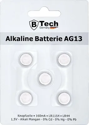 Produktbild von Batterie Alkaline (5er Pack) AG13 Knopfzelle-Blister