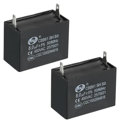 CBB61 Kondensator 8 µF 450 V AC, 2 Stück, 49x39x36 mm