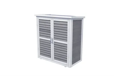 Produktbild von Gartenschrank MOMO 95 cm grau-weiß