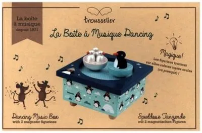 Image de Trousselier 6295008 Boîte à musique avec personnages dansants pour enfants, pingouins, magnétique, boîte à musique