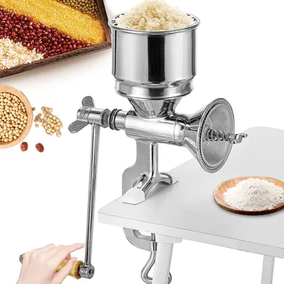 Handmühle Edelstahl, manuell, φ105 mm Trichter, für Getreide & Gewürze