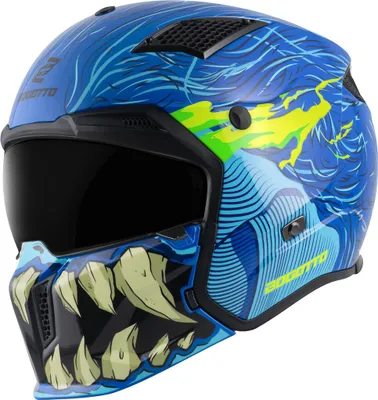Zdjęcie produktu dla Bogotto Radic Bestia 22.06 Helm, blau/schwarz/gelb, S