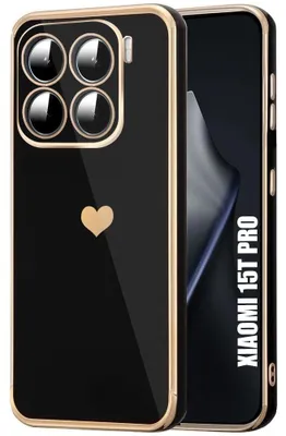 Image de Coque pour Xiaomi 15T Pro, Protection Silicone Motif Cœur Antichoc Souple Anti-Rayures Noir
