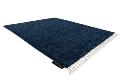 Obrázek produktu pro Koberec BERBER 9000, tmavě-modrý - střapce, Maroko, Shaggy modrý 80x150 cm
