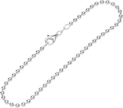 Produktbild von Armband 925 Sterling Silber 19cm Kugelkette rund Damen designer Armbandkette Neu