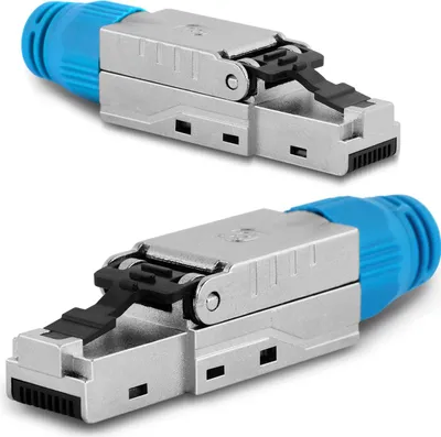 Produktbild von 1-20x CAT8 CAT8.1 CAT7a Netzwerk Stecker RJ45 Netzwerkstecker Werkzeuglos MetallStückzahl:10 Stück