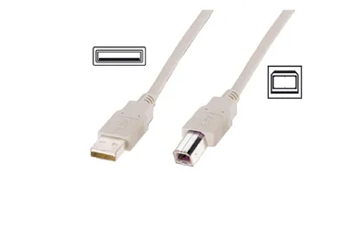 Obrázok produktu pre Digitus AK-300105-010-E, 1 m, USB A, USB B, USB 2.0, Samec/samec, Béžová