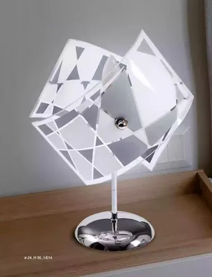 Image de Lampe de table élégante, moderne, avec abat-jour en cristal, de couleur grise