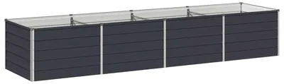 Image de Bordure de jardin surélevée, couleur anthracite, dimensions : 320 x 80 x 55 cm