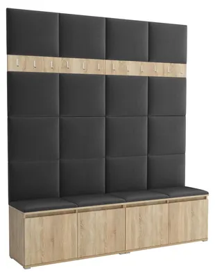 Produktbild von Garderobe LUTON 2 SONOMA 16 – Farbe Sonomaholz, moderner Schrank 40x200x213 cm, funktionale Lösung für den Flur, Garderobeschrank, Flurmöbel