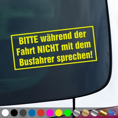 Produktbild von PantherPixel Busfahrer Aufkleber Während Der Fahrt Nicht Sprechen Sticker Auto Geschenkidee Farbe Neon-Gelb