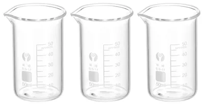 3er-Set 50 ml Borosilikatglas Messbecher mit Ausguss
