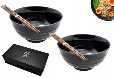 Produktbild von Red Samurai Udon Iro Keramikschalen Set mit Stäbchen 800 ml