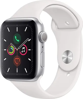 Produktbild von Apple Watch Series 5 44mm Alu Case silver Sportband, Farbe:Weiß