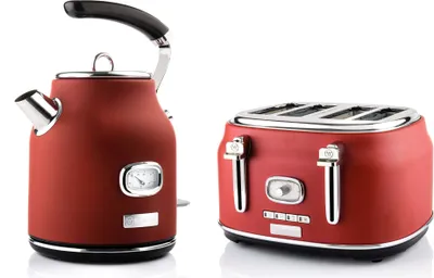 Produktbild von Westinghouse Retro Wasserkocher + Toaster 4 Schlitze - Rot