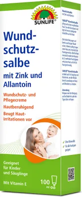 Produktbild von SUNLIFE® Wundschutz Salbe 100 ml Zinksalbe Pflegecreme Hautschutz Haut Beruhigung Kinderpflege Irritationen Wundheilung + Avocadoöl Allantoin Zink Vitamin E
