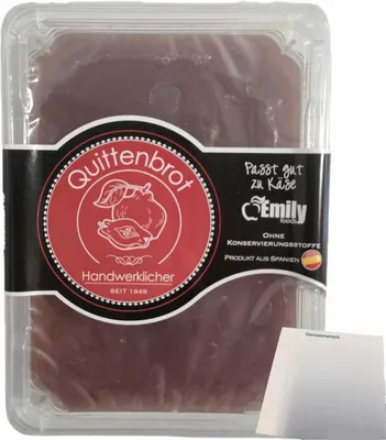 Produktbild von Emily Foods Quince Paste Carne de Membrillo Quittengelee (400g Box) + usy Block