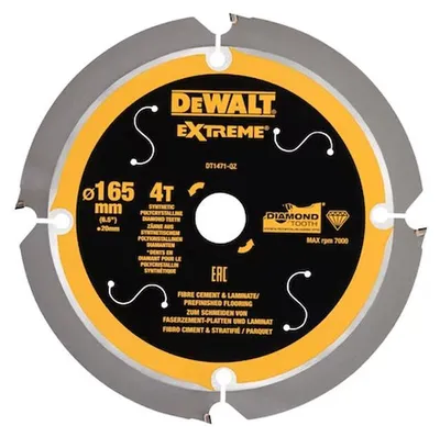 Image de Lame de scie circulaire  DEWALT DT1471-QZ denture diamant Ø165x20mm, 4 dents