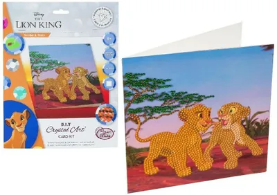 Immagine prodotto di Biglietto d'arte in cristallo Simba e Nala 18x18 cm