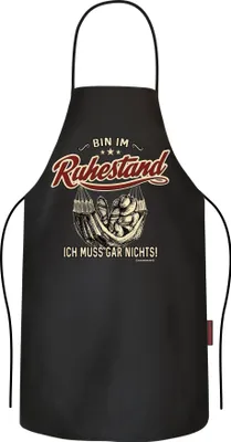 Produktbild von Grillschürze Bin im Ruhestand Kochschürze, Geschenk Rente Senioren witzige Schürze