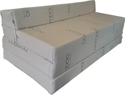 Produktbild von Klappmatratze Faltmatratze 200x120x10 cm - BTR, 4-teilig mit Kopfstütze, wird zum Sofa, tragbar, Bezug abnehmbar, sehr praktisch