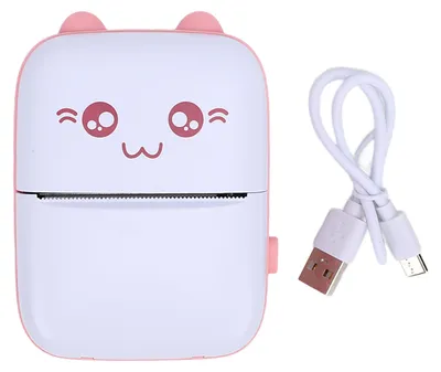 Image de Imprimante d'étiquettes Bluetooth rechargeable, rose, 200 DPI, imprimante thermique portable sans encre, avec application pour l'impression de photos, de listes de courses et pour corriger les erreurs