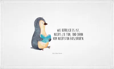 Produktbild von Mr. & Mrs. Panda Handtuch Pinguin Buch - Weiß - Geschenk, Flauschtuch, 50x100, Urlaub, gesichtstuch, Lesen, gesichtshandtuch, Ferien